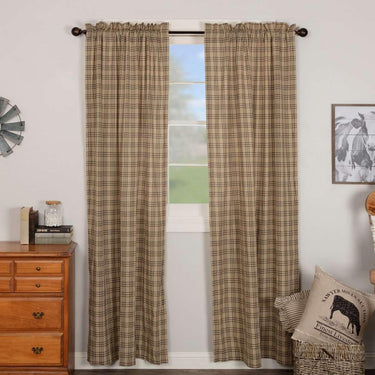 Sawyer Mill Charcoal/Blue/Red Plaid Panel Curtain Set of 2 84x40 - The Fox Decor